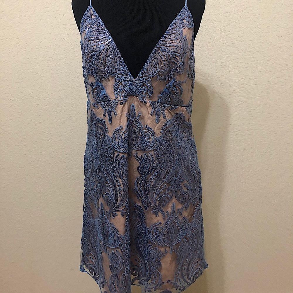 NEW gorgeous free people dress sundown blue